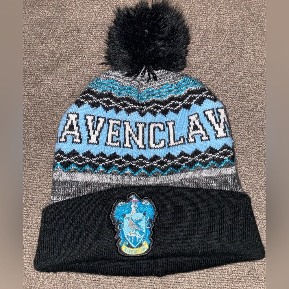 Ravenclaw Kids Pom Pom Beanie - Blue and Black